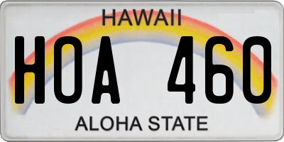 HI license plate HOA460