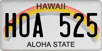 HI license plate HOA525