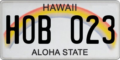 HI license plate HOB023