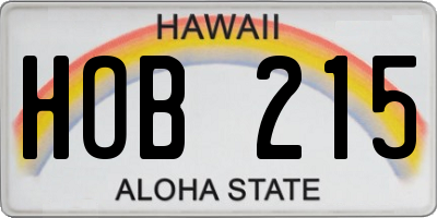 HI license plate HOB215