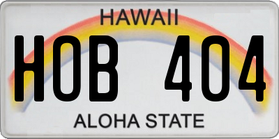 HI license plate HOB404