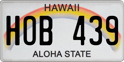 HI license plate HOB439