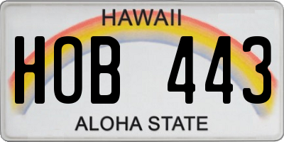HI license plate HOB443