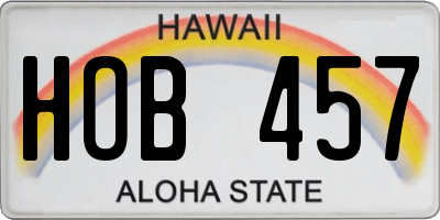 HI license plate HOB457