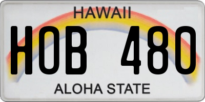 HI license plate HOB480