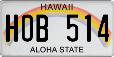 HI license plate HOB514