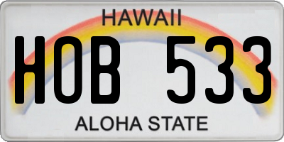 HI license plate HOB533