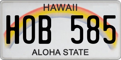 HI license plate HOB585