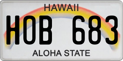 HI license plate HOB683