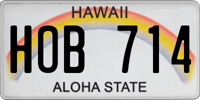 HI license plate HOB714