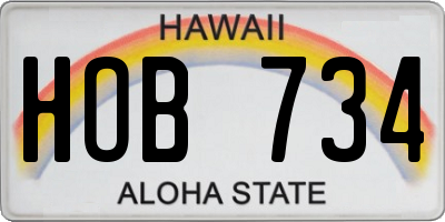 HI license plate HOB734