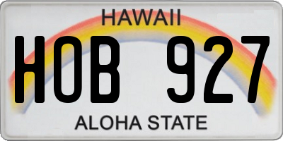 HI license plate HOB927
