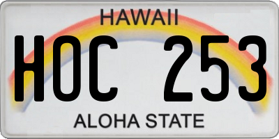 HI license plate HOC253