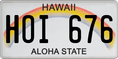 HI license plate HOI676
