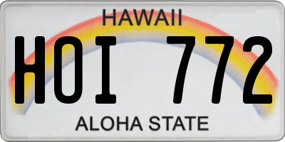 HI license plate HOI772