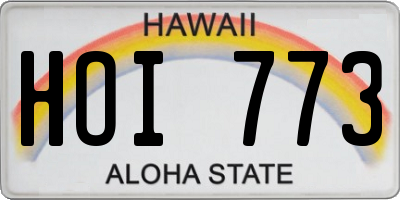 HI license plate HOI773