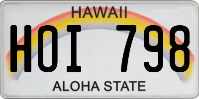 HI license plate HOI798