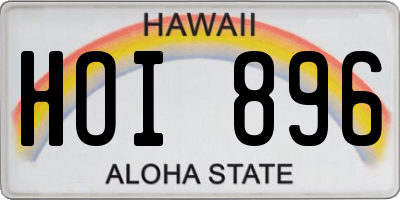 HI license plate HOI896