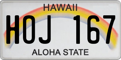 HI license plate HOJ167