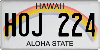 HI license plate HOJ224