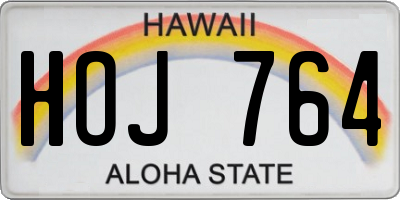 HI license plate HOJ764