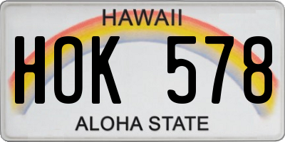 HI license plate HOK578