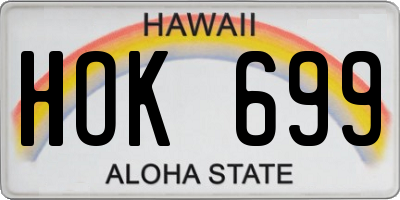 HI license plate HOK699
