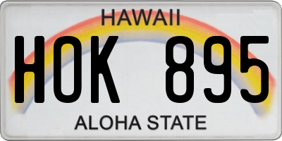 HI license plate HOK895