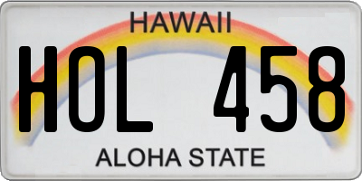 HI license plate HOL458