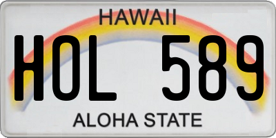 HI license plate HOL589