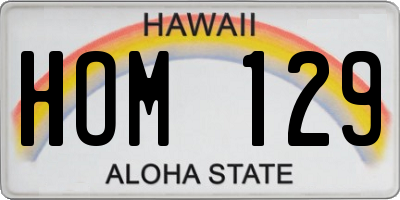 HI license plate HOM129