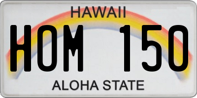 HI license plate HOM150