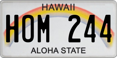 HI license plate HOM244