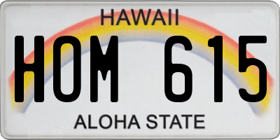 HI license plate HOM615