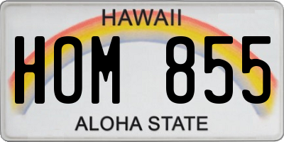 HI license plate HOM855