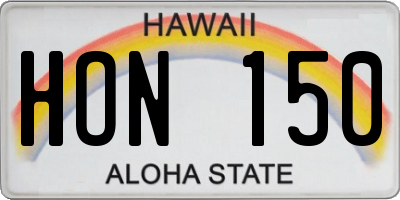 HI license plate HON150