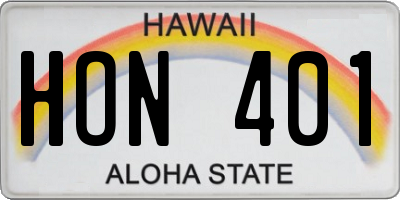 HI license plate HON401