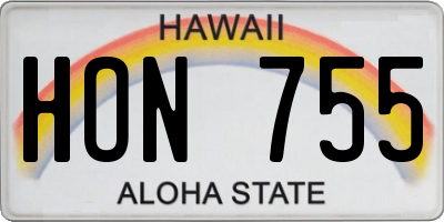 HI license plate HON755
