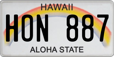 HI license plate HON887