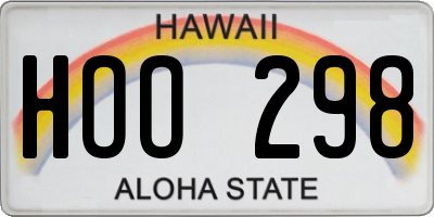 HI license plate HOO298