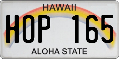 HI license plate HOP165