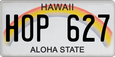 HI license plate HOP627