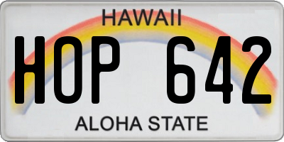 HI license plate HOP642