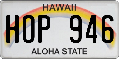 HI license plate HOP946