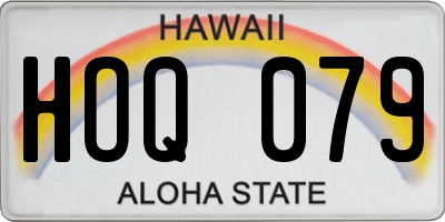 HI license plate HOQ079