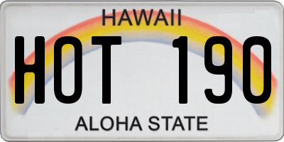HI license plate HOT190
