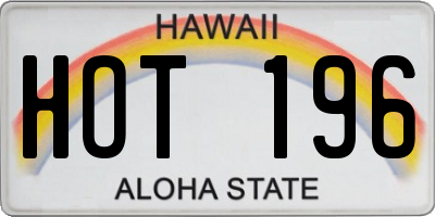 HI license plate HOT196