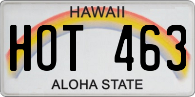 HI license plate HOT463