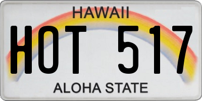 HI license plate HOT517