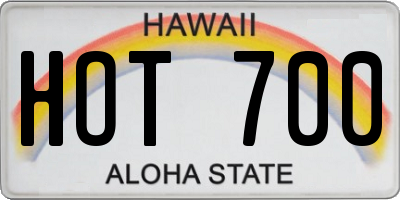 HI license plate HOT700